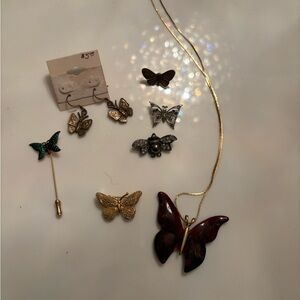 Vintage lot of butterfly jewelry